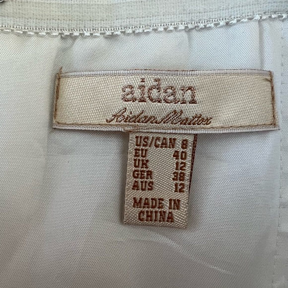 Aidan Maddox Strapless Sweetheart Pleated Watercolor Chiffon Dress Gown Formal 8 - Picture 13 of 16